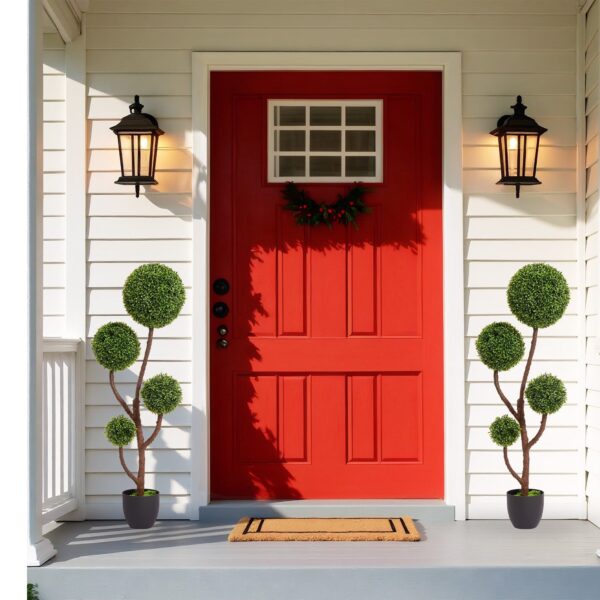 Walker Edison | Boxwood Topiary Ball Tree for Indoor Outdoor Decor - Image 2