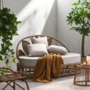 Walker Edison | Outdoor Wicker Daybed With Pillows