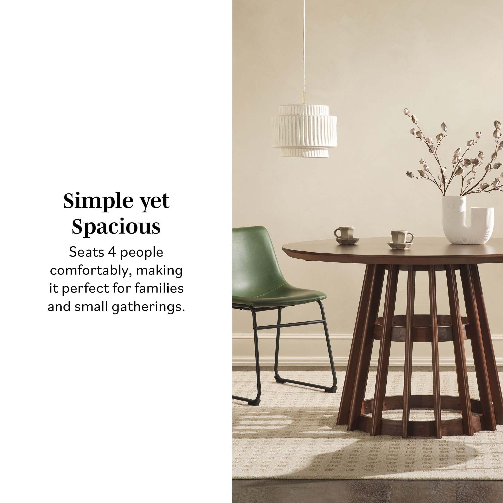 Modern 48 Round Solid Wood Dining Table - Image 4