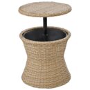 Walker Edison | 5 Piece Outdoor Patio Chat Set with Ottomans and Side Table