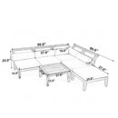 Walker Edison | Acacia Wood Outdoor Modular 6 Piece Sectional Sofa Set