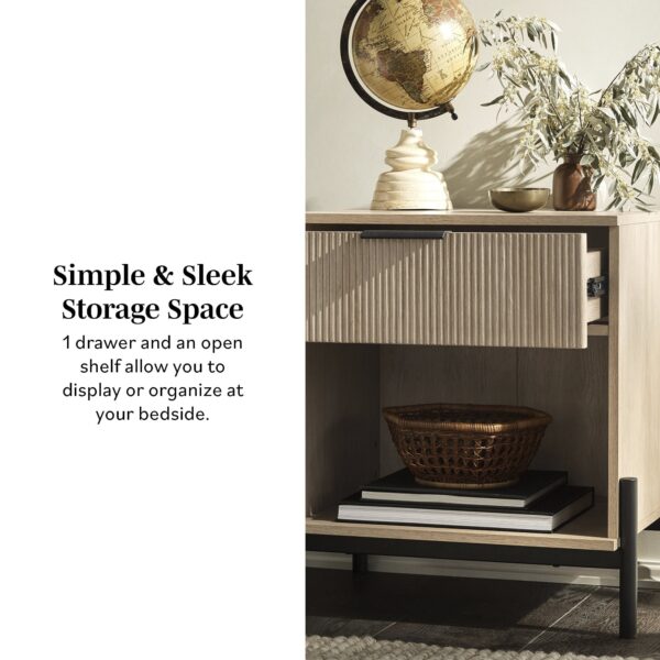 Paris Modern Scandinavian Reeded Nightstand - Image 2