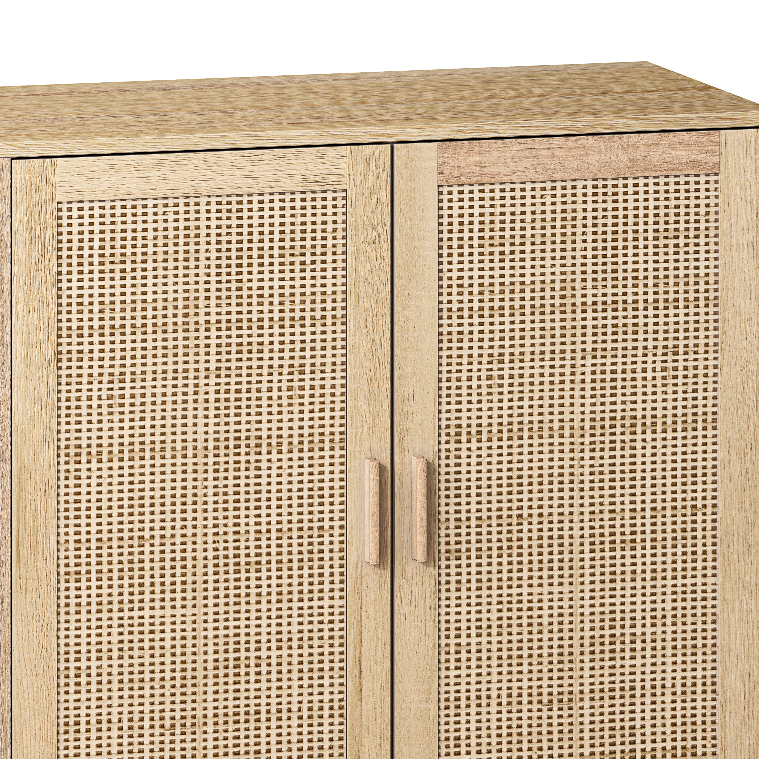 Walker Edison | Modern 4-Door Rattan Storage Sideboard TV Stand - Image 9