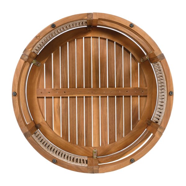 Walker Edison | Handwoven Rope Accent Boho Acacia Wood Outdoor Coffee Table - Image 7