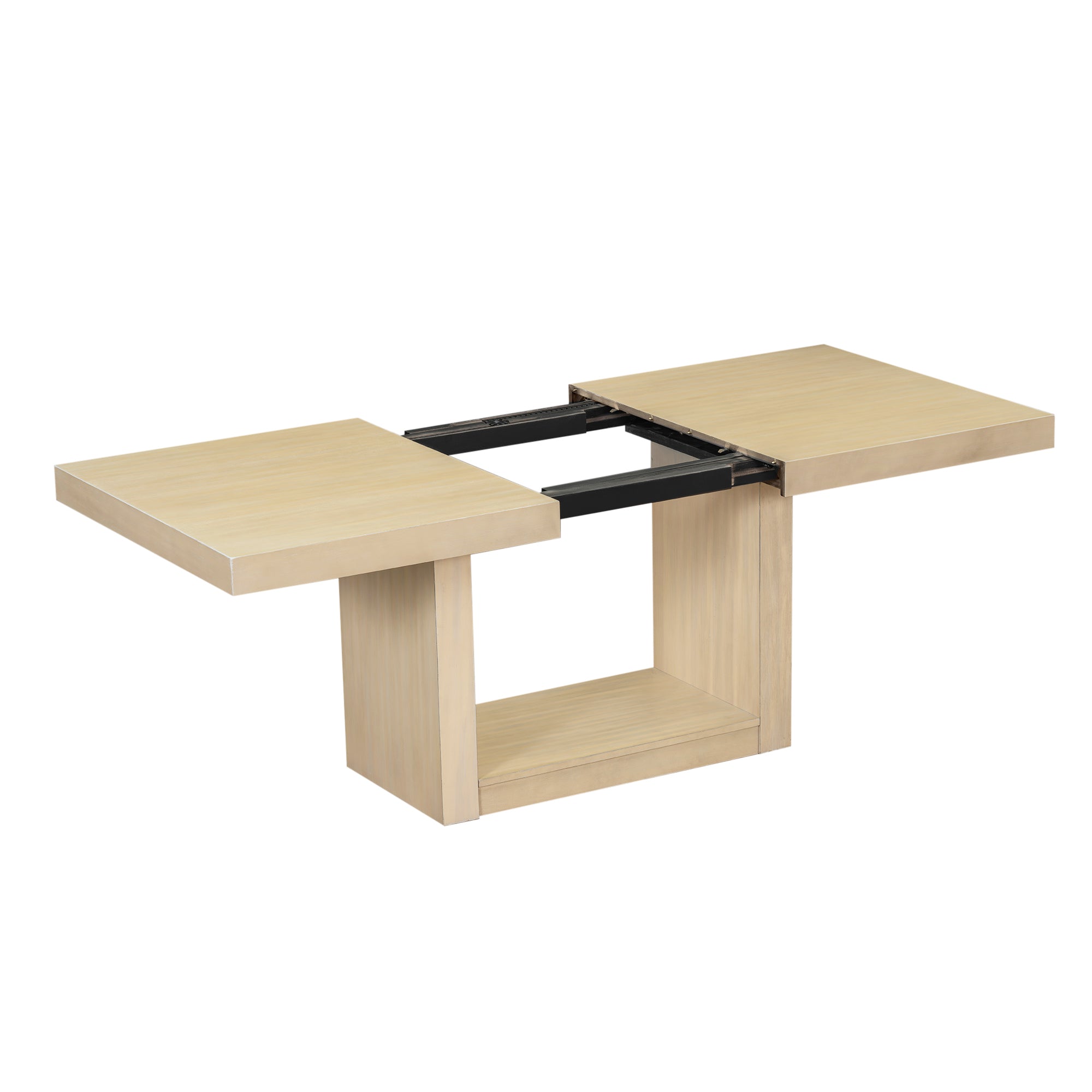 Walker Edison | Contemporary 6-Piece 78 Extendable Dining Table Full Set - Image 13
