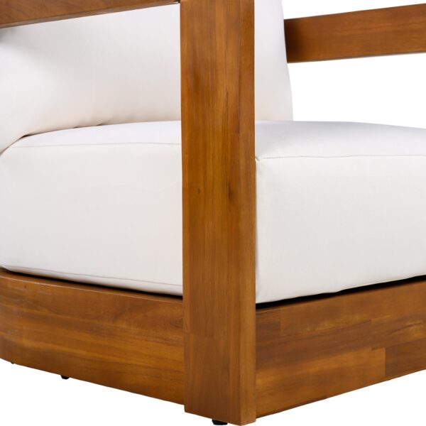 Walker Edison | Set of 2 Premium Acacia Wood Curve Design Outdoor Club Chairs - Image 9