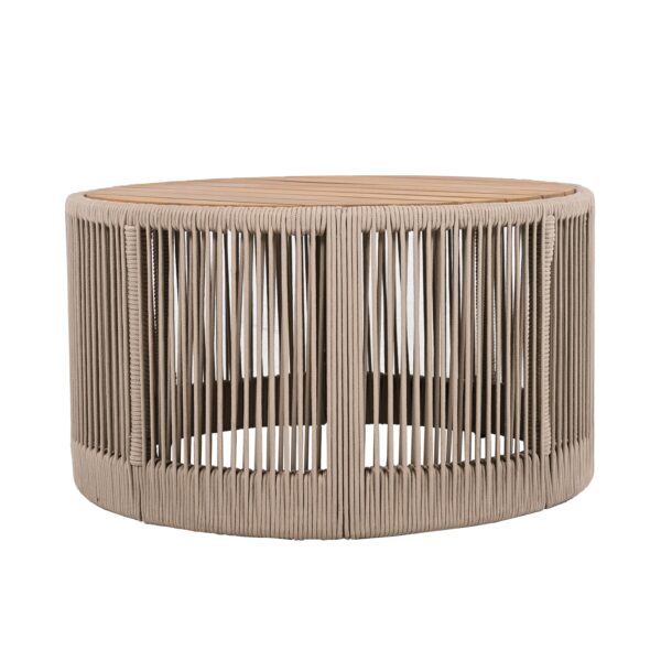 Walker Edison | Modern Woven Rope Design Coffee Table and Side Table Set of 2 - Image 12