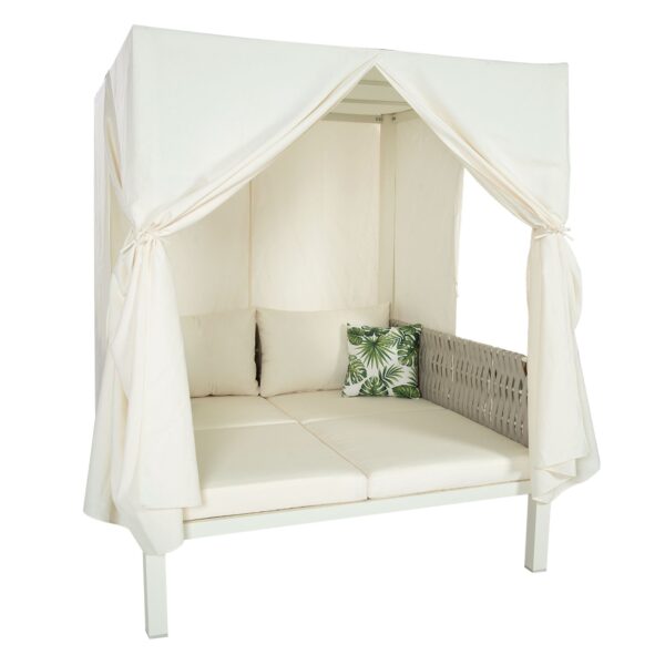 Walker Edison | Posh Outdoor Patio Sunbed with Curtains - Image 6