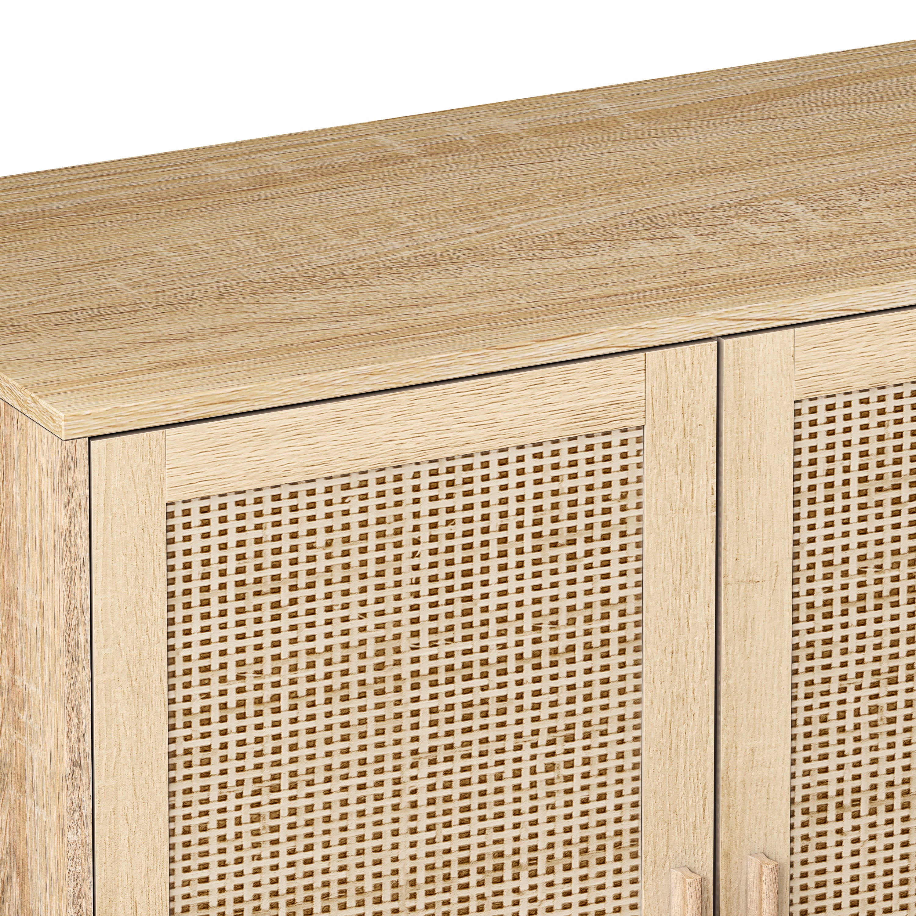 Walker Edison | Modern 4-Door Rattan Storage Sideboard TV Stand - Image 7