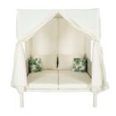 Walker Edison | Posh Outdoor Patio Sunbed with Curtains