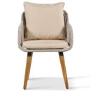 Walker Edison | 5 Piece Outdoor Patio Chat Set with Ottomans and Side Table