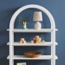 Zoey Modern Arched Wood Cabinet Storage Bookcase