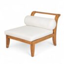 Walker Edison | Acacia Wood Outdoor Modular 6 Piece Sectional Sofa Set