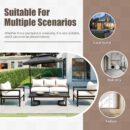 Walker Edison | Curve Design Steal Outdoor Sofa Set