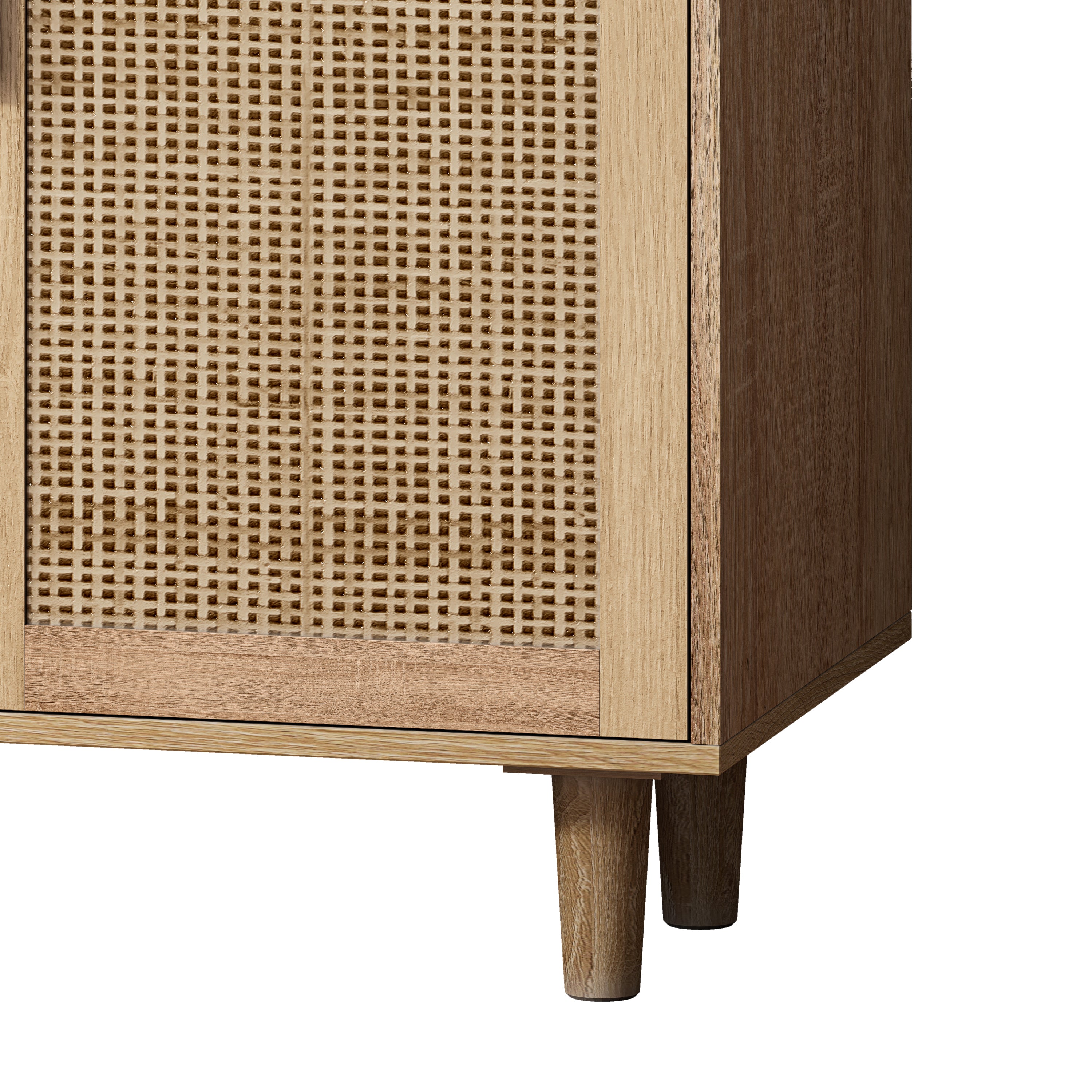 Walker Edison | Modern 4-Door Rattan Storage Sideboard TV Stand - Image 10
