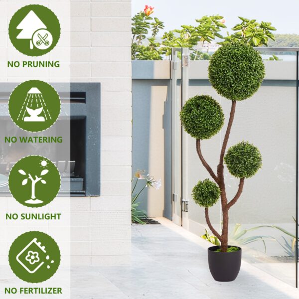 Walker Edison | Boxwood Topiary Ball Tree for Indoor Outdoor Decor - Image 5