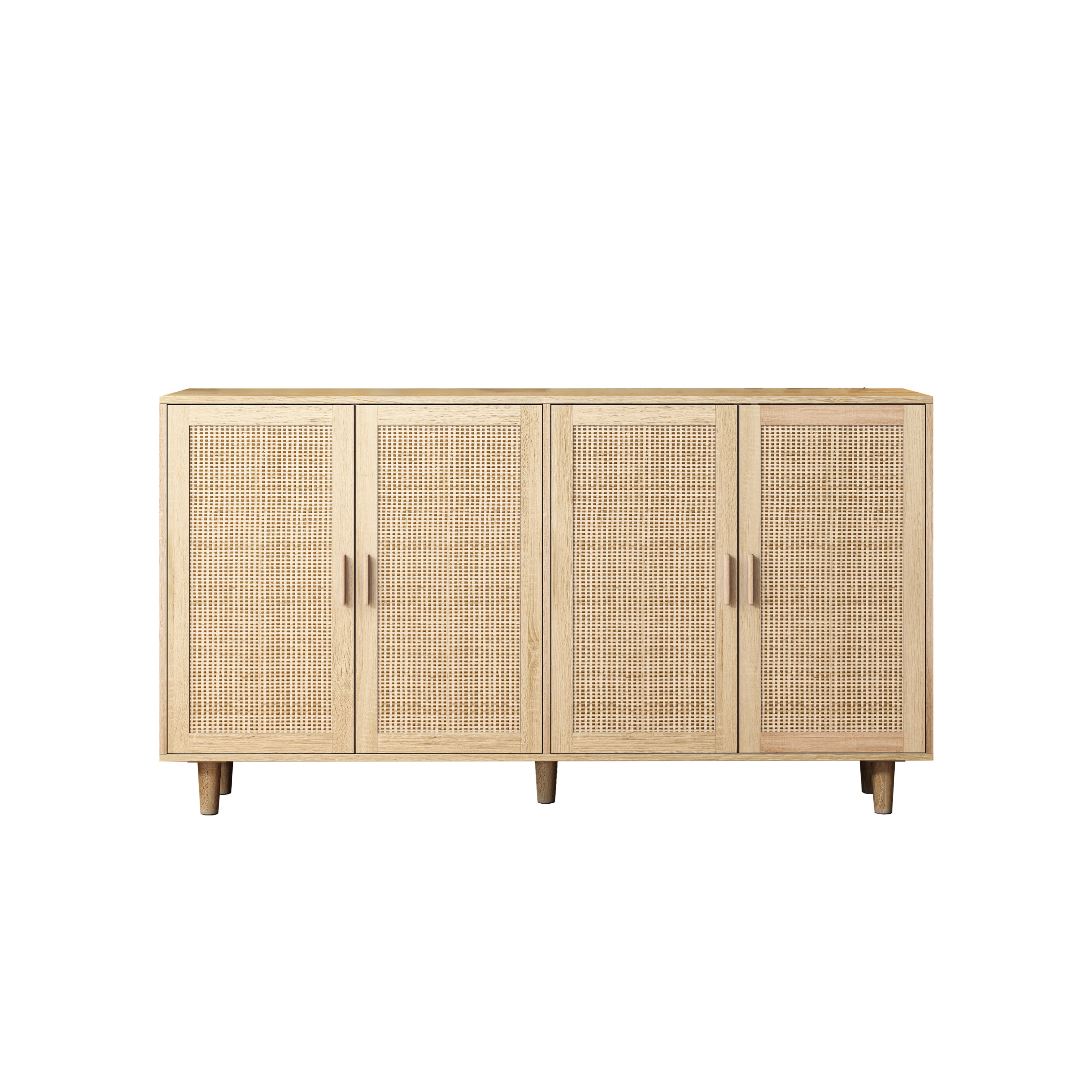 Walker Edison | Modern 4-Door Rattan Storage Sideboard TV Stand - Image 5