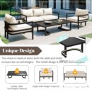 Walker Edison | Curve Design Steal Outdoor Sofa Set