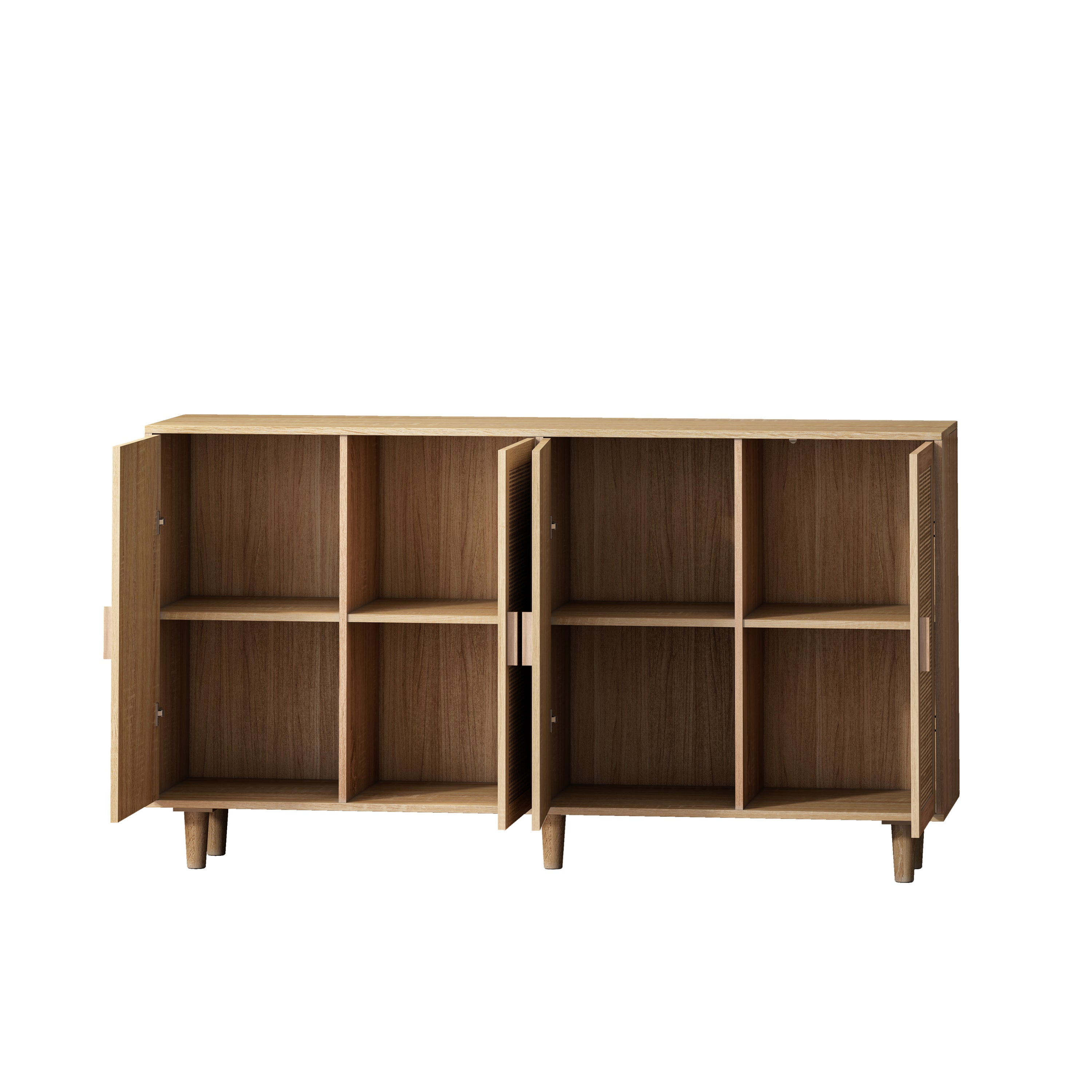 Walker Edison | Modern 4-Door Rattan Storage Sideboard TV Stand - Image 4