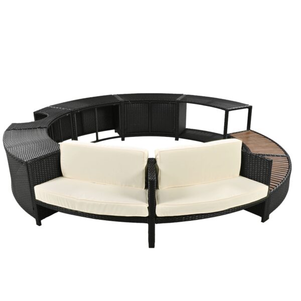 Walker Edison | Spa Surround Spa Frame Patio Rattan Sofa Set with Storage Spaces - Image 8