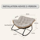 Walker Edison | Cloud Papasan Outdoor Patio Egg Rocking Chair