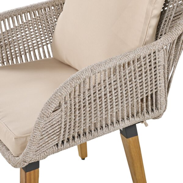 Walker Edison | 5 Piece Outdoor Patio Chat Set with Ottomans and Side Table - Image 18