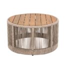 Walker Edison | Modern Woven Rope Design Coffee Table and Side Table Set of 2