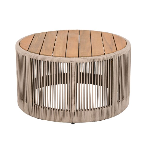 Walker Edison | Modern Woven Rope Design Coffee Table and Side Table Set of 2 - Image 10