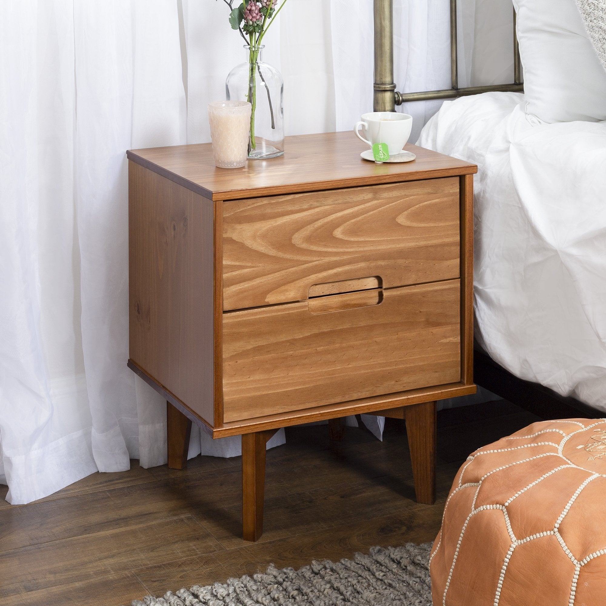 Sloane Mid Century Modern Solid Wood Nightstand - Image 2