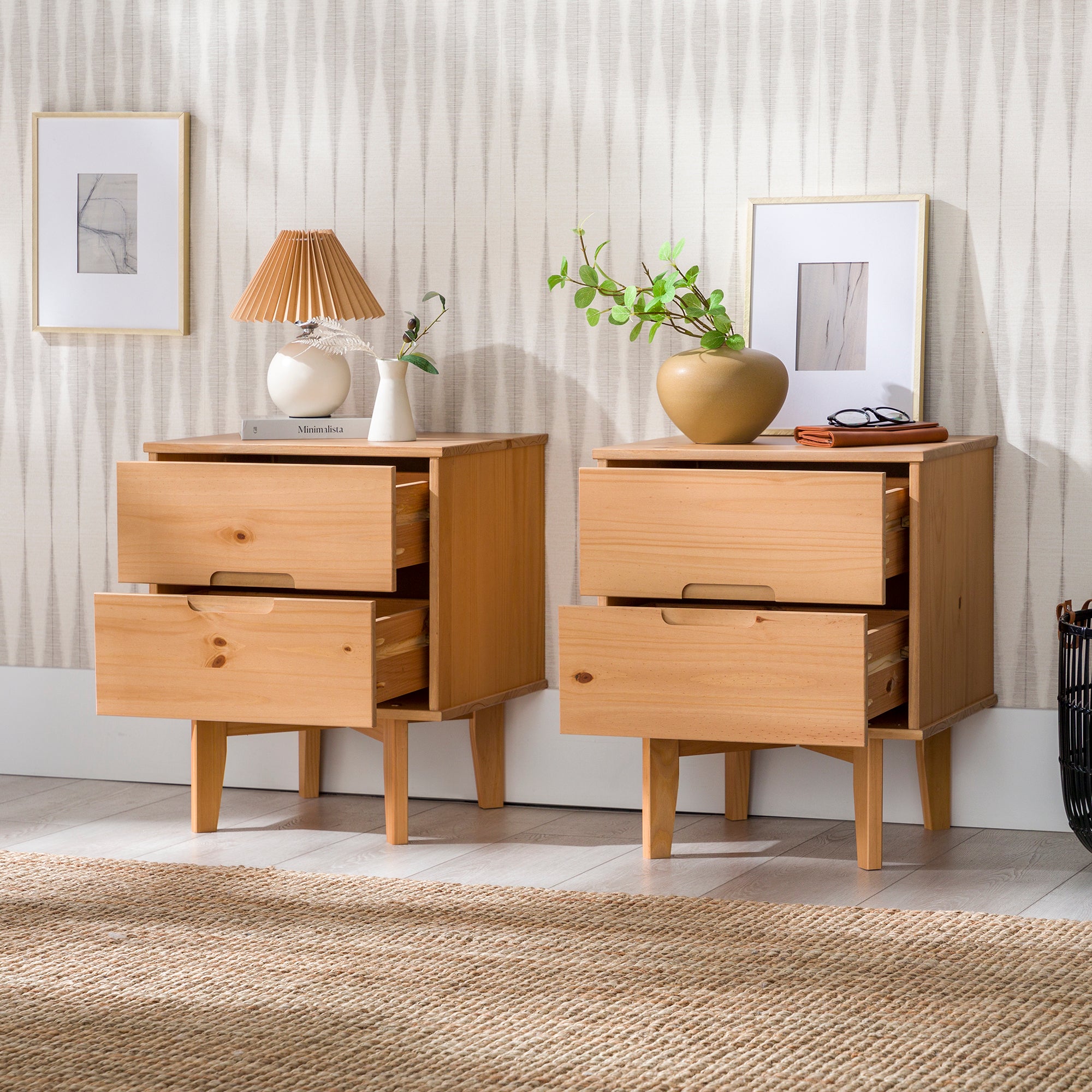 Sloane Mid Century Modern Solid Wood Nightstand - Image 32