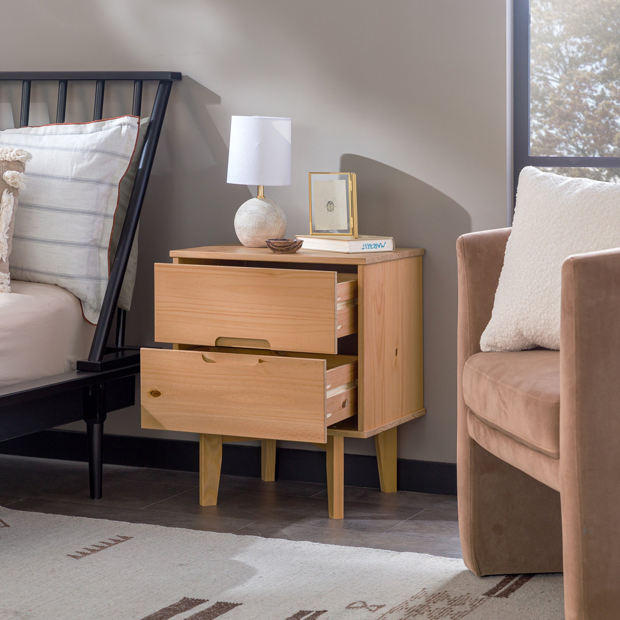 Sloane Mid Century Modern Solid Wood Nightstand - Image 17