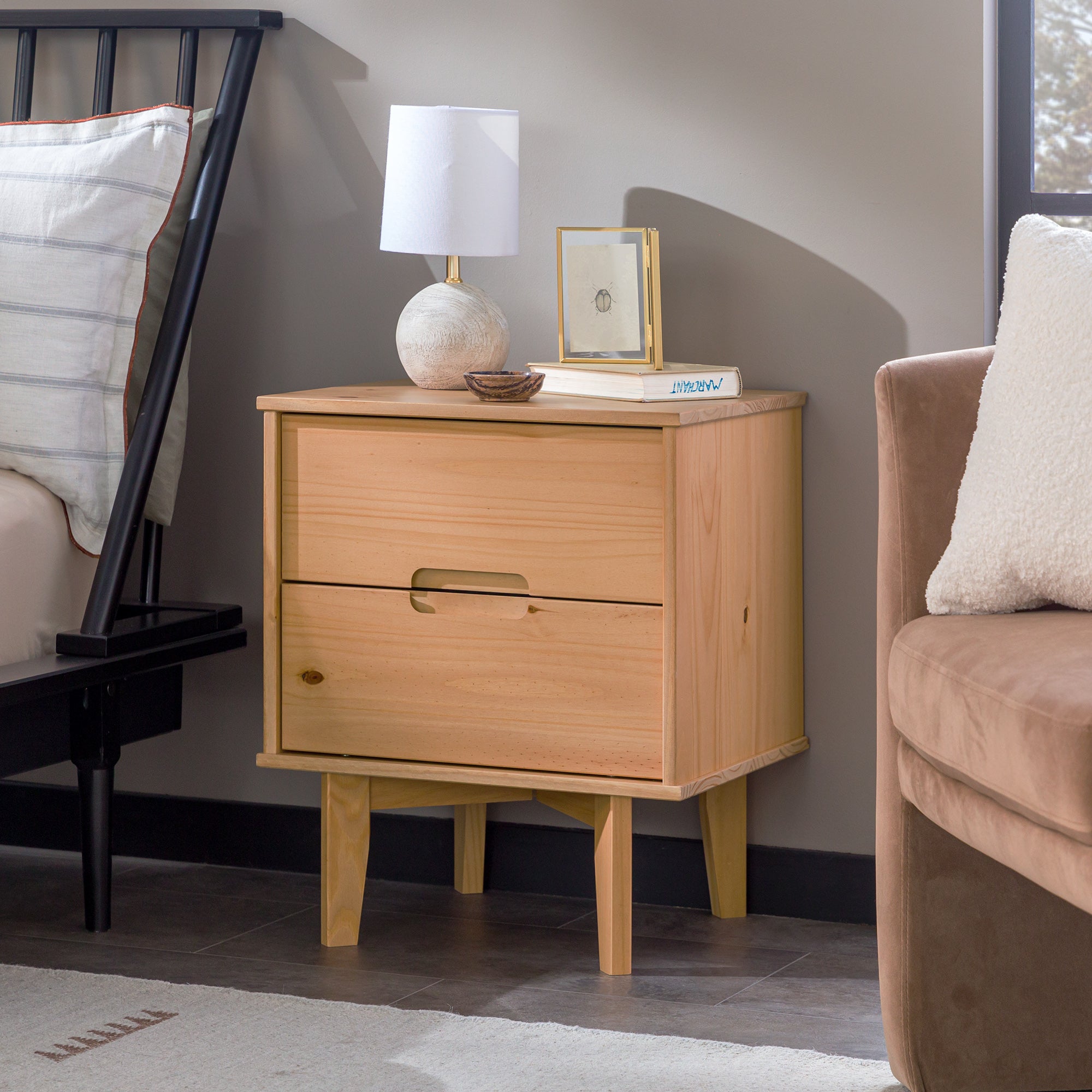 Sloane Mid Century Modern Solid Wood Nightstand - Image 15