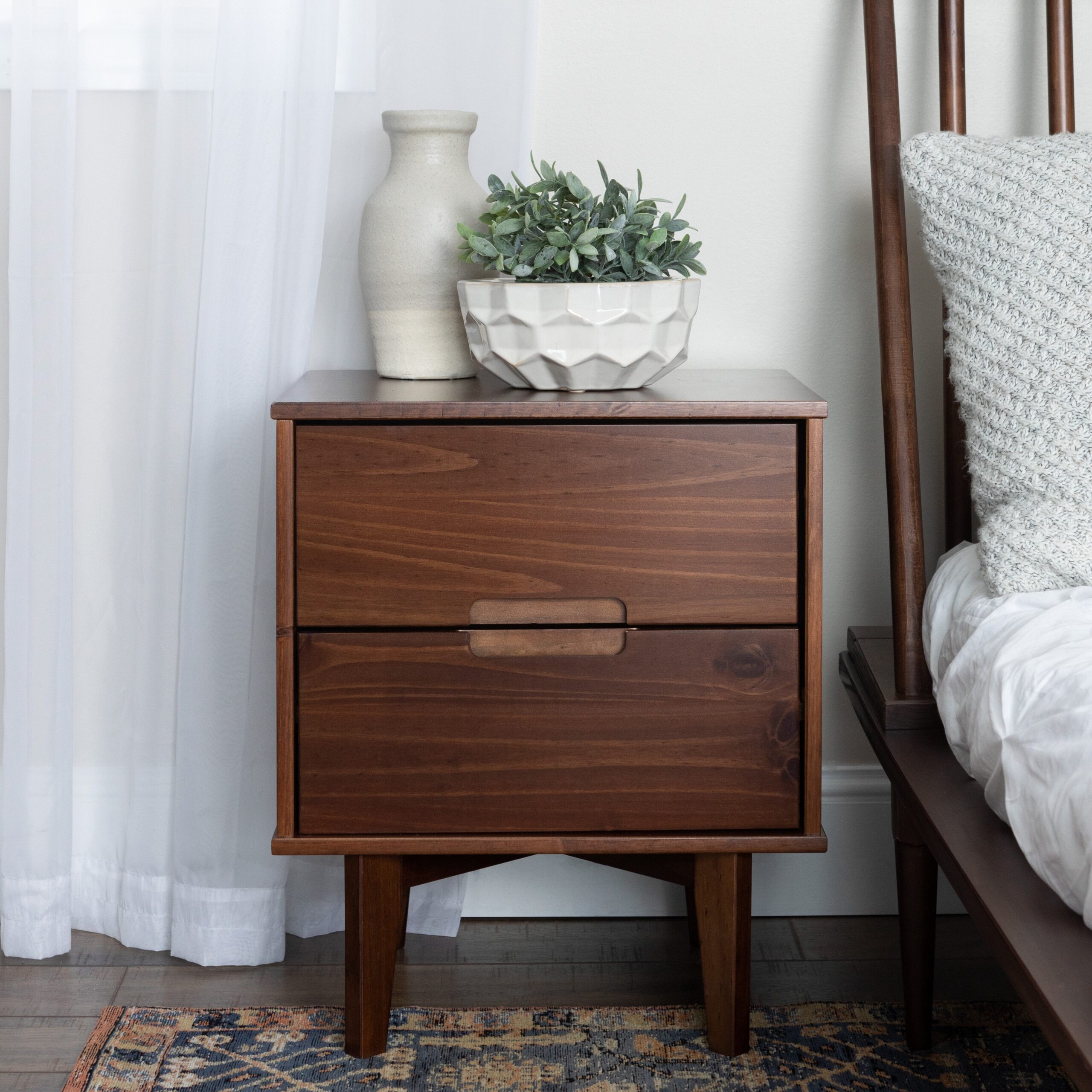 Sloane Mid Century Modern Solid Wood Nightstand - Image 3