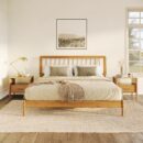 Cama Mid-Century Modern Solid Wood Spindle Bedframe