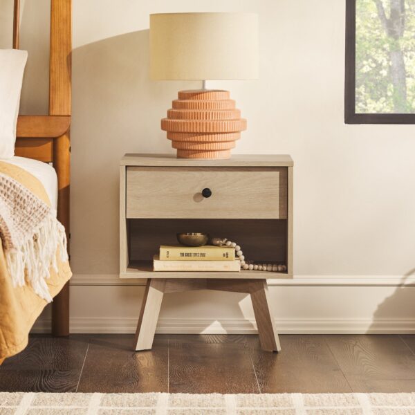 Mid-Century Frans Modern 1-Drawer Nightstand - Image 9