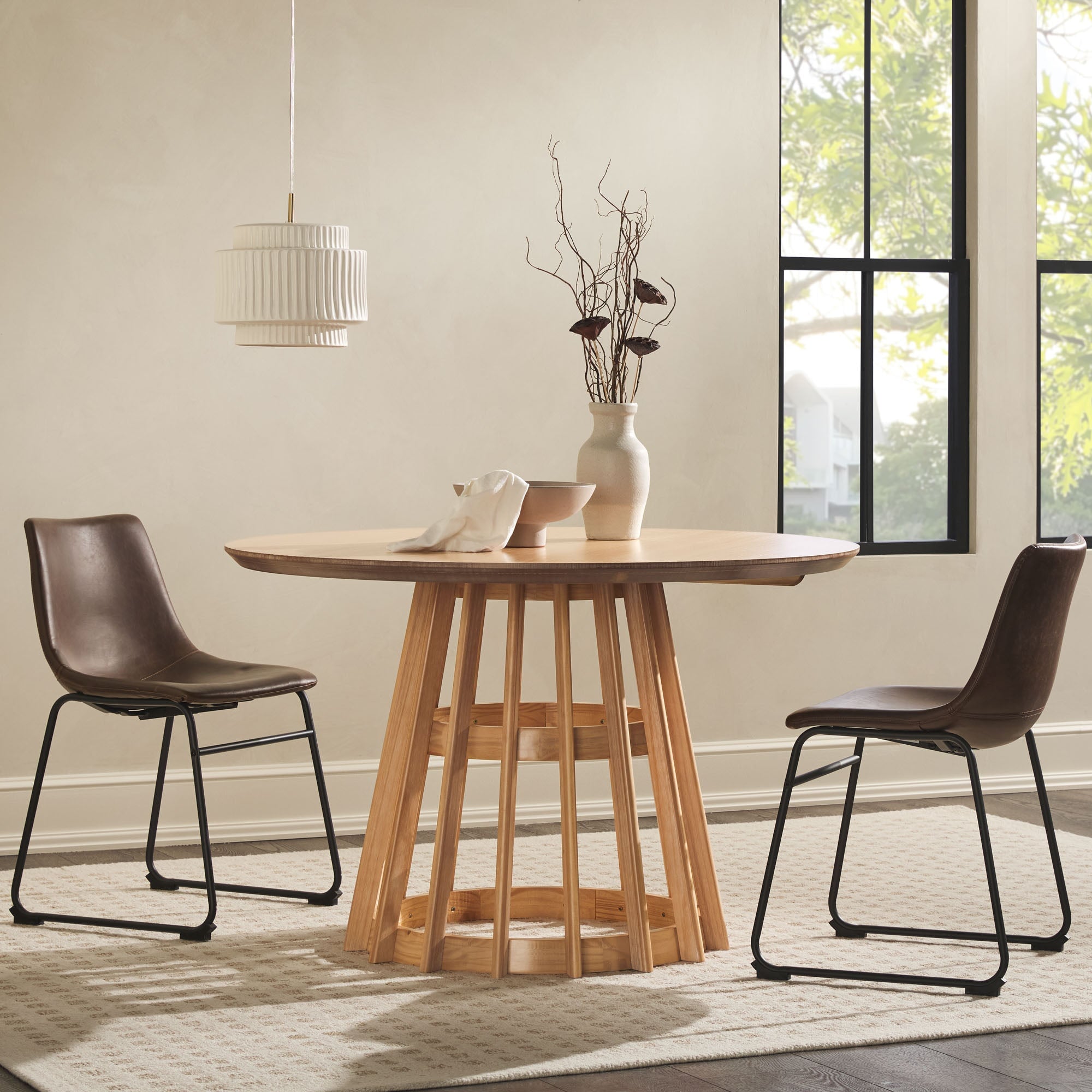 Modern 48 Round Solid Wood Dining Table - Image 11
