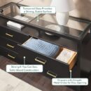 Isla Modern Easy Assembly Solid Wood 6-Drawer Dresser with Glass Top