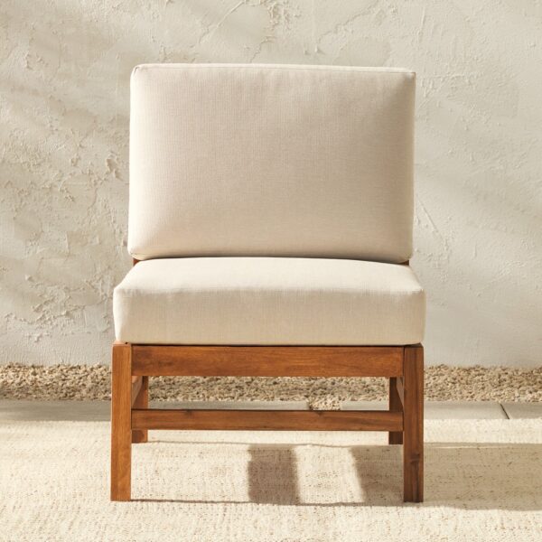 Vincent Acacia Wood Modular Chevron Sectional Seats - Image 3