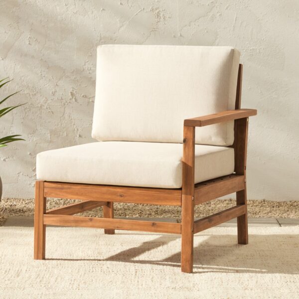 Vincent Acacia Wood Modular Chevron Sectional Seats - Image 6