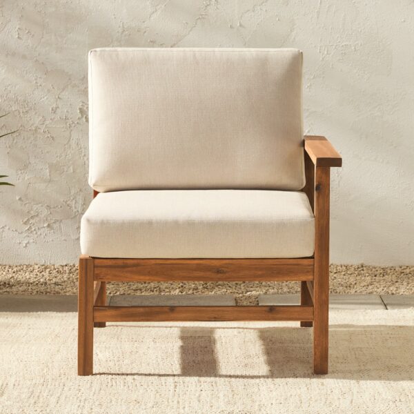 Vincent Acacia Wood Modular Chevron Sectional Seats - Image 7