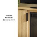 Reema Scandinavian 70 Modern Reeded TV Stand with Freestanding Electric Fireplace