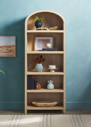 Chantelle Modern Arched Bookshelf with Open Shelves