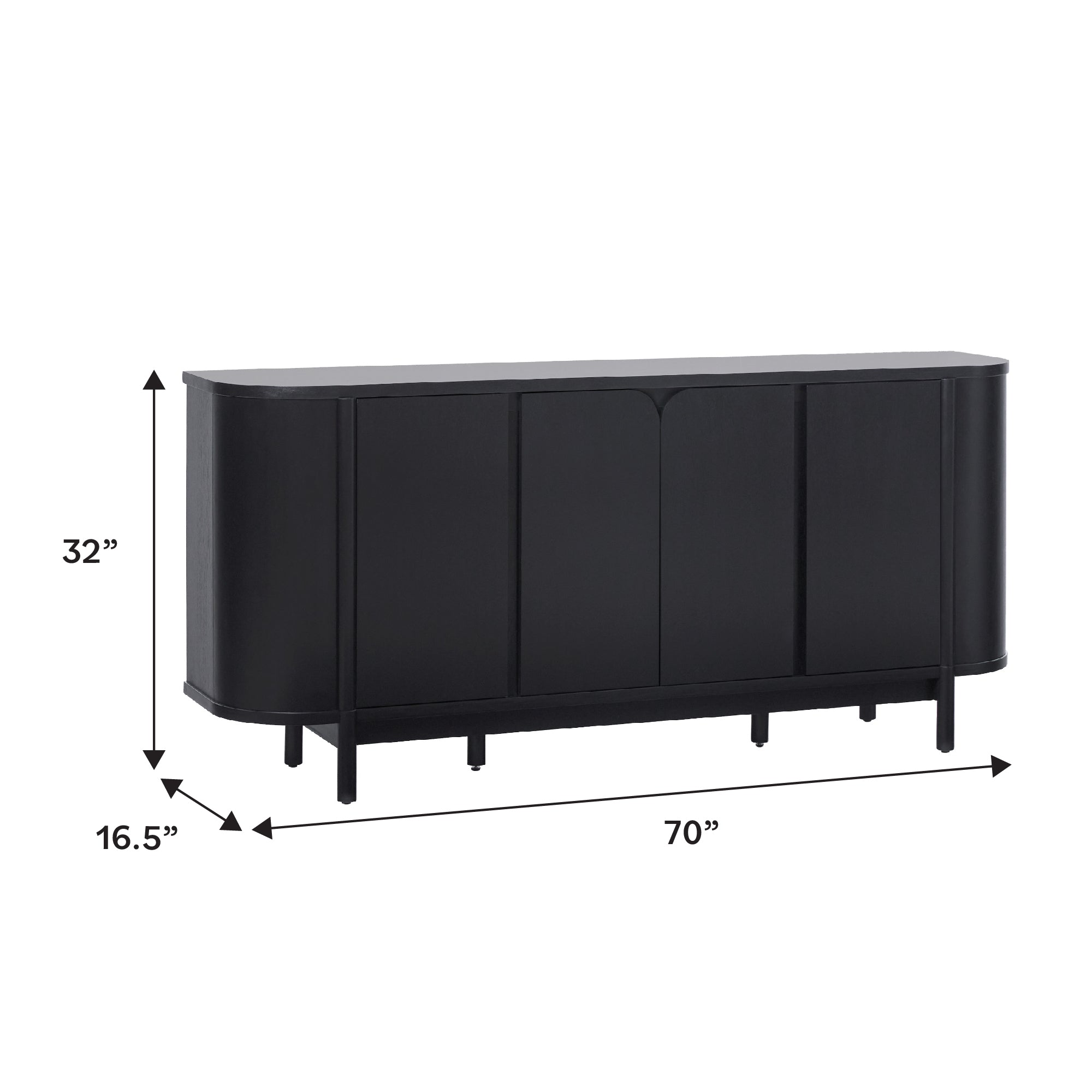 Ezra 70 Modern Curved Sideboard Cabinet - Image 18