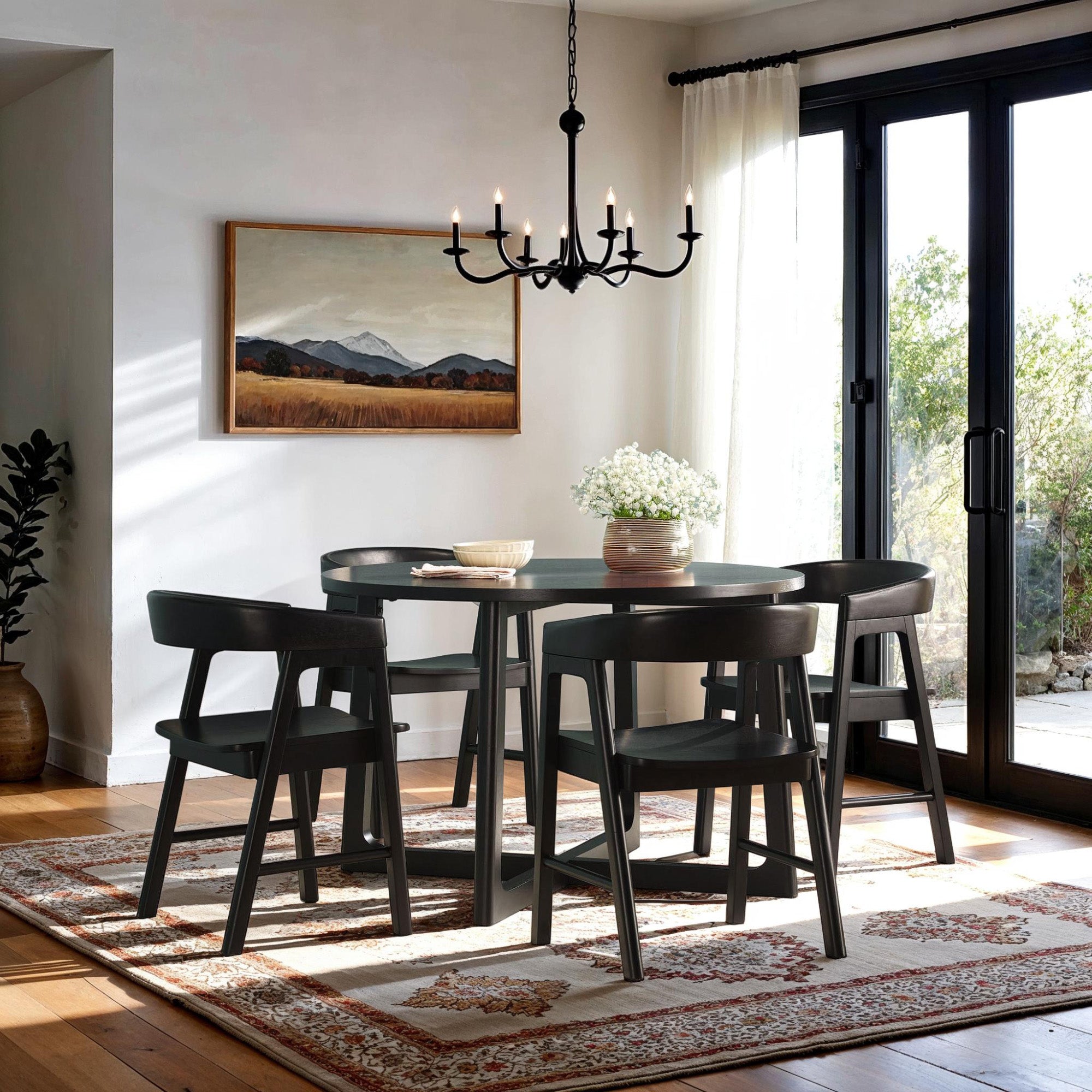 Ezra Modern Solid Wood Round Dining Table for 4 - Image 13