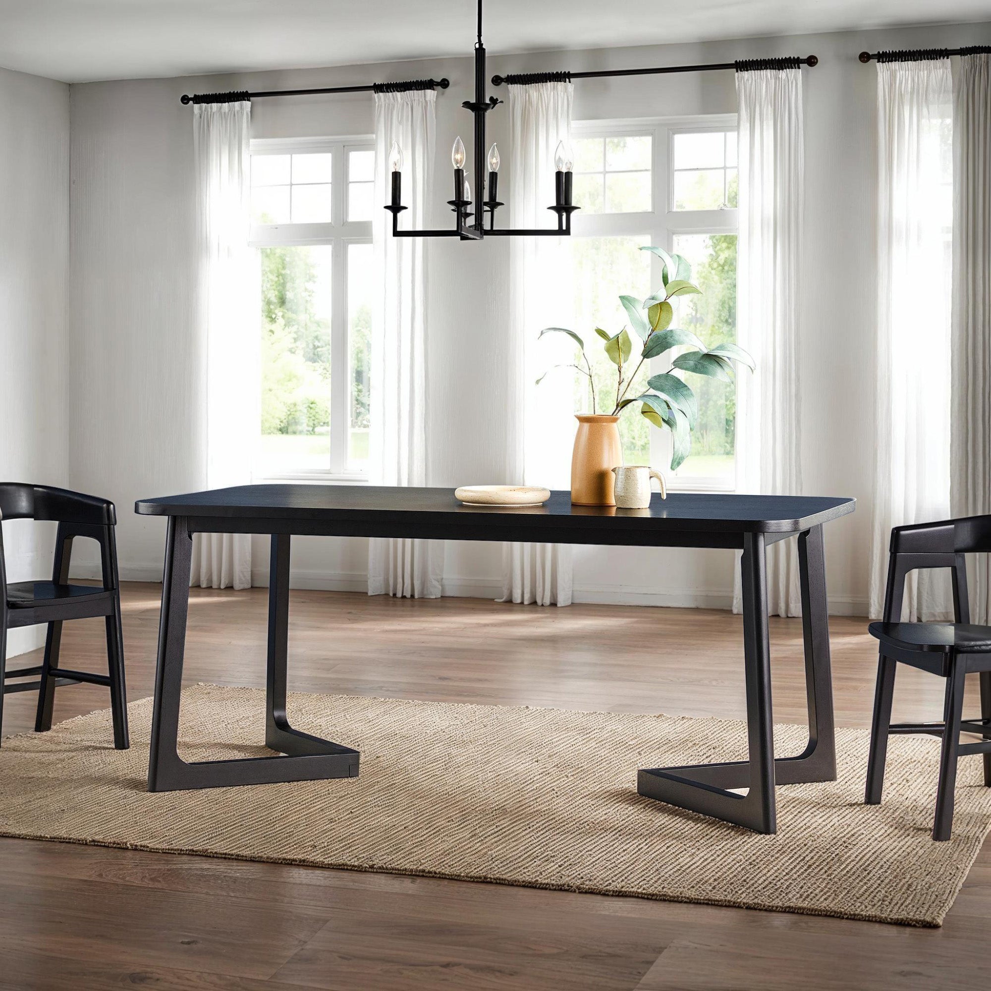 Ezra Modern Solid Wood Rectangle Dining Table for 6 - Image 9