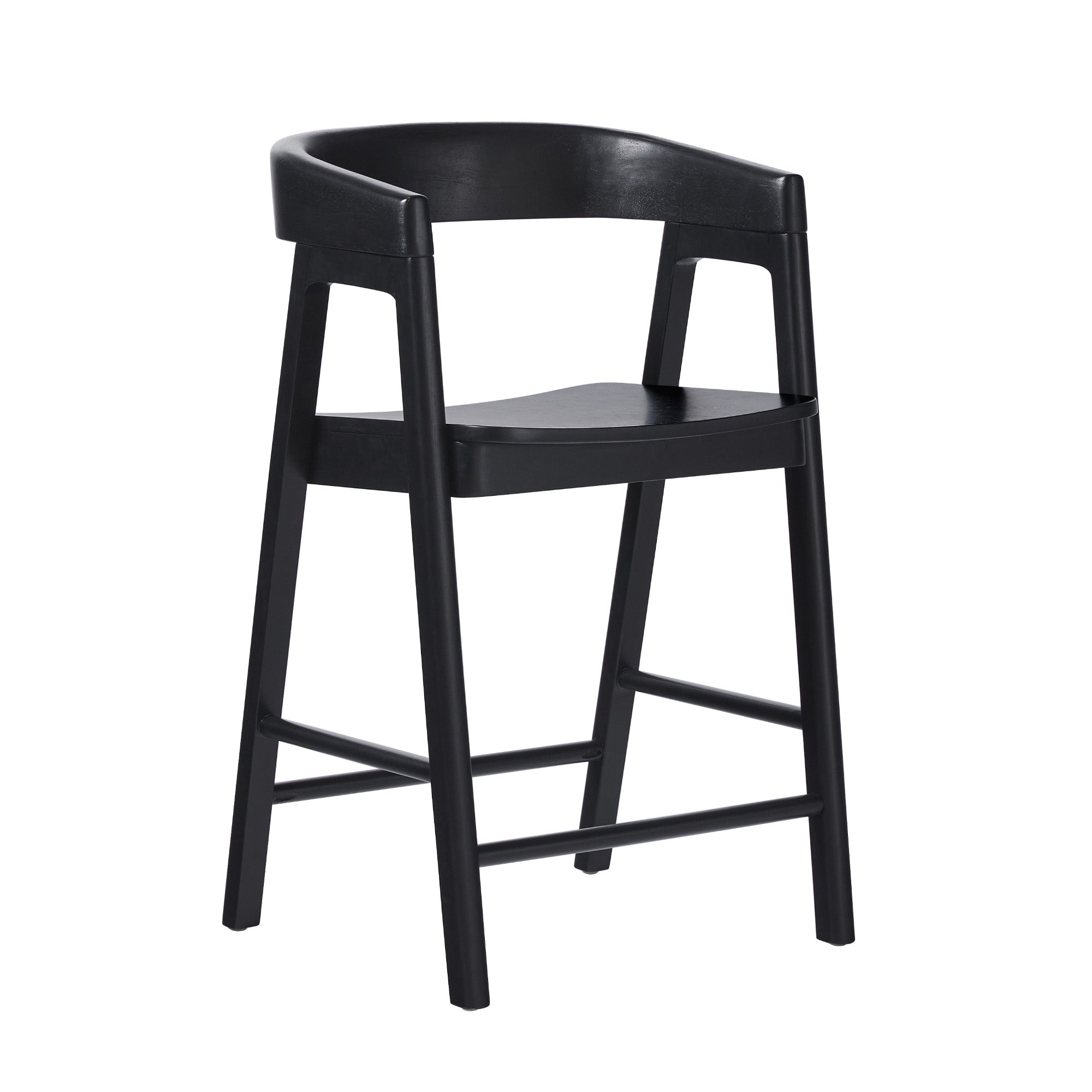 Ezra Modern Solid Wood Rounded Back Single Counter Stool - Image 10