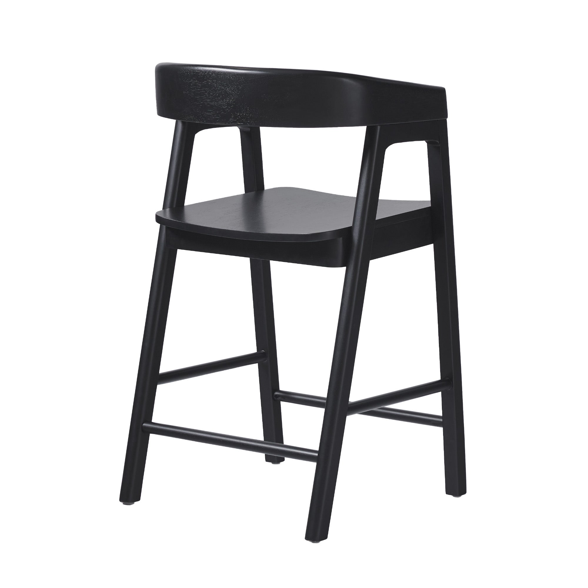 Ezra Modern Solid Wood Rounded Back Single Counter Stool - Image 11