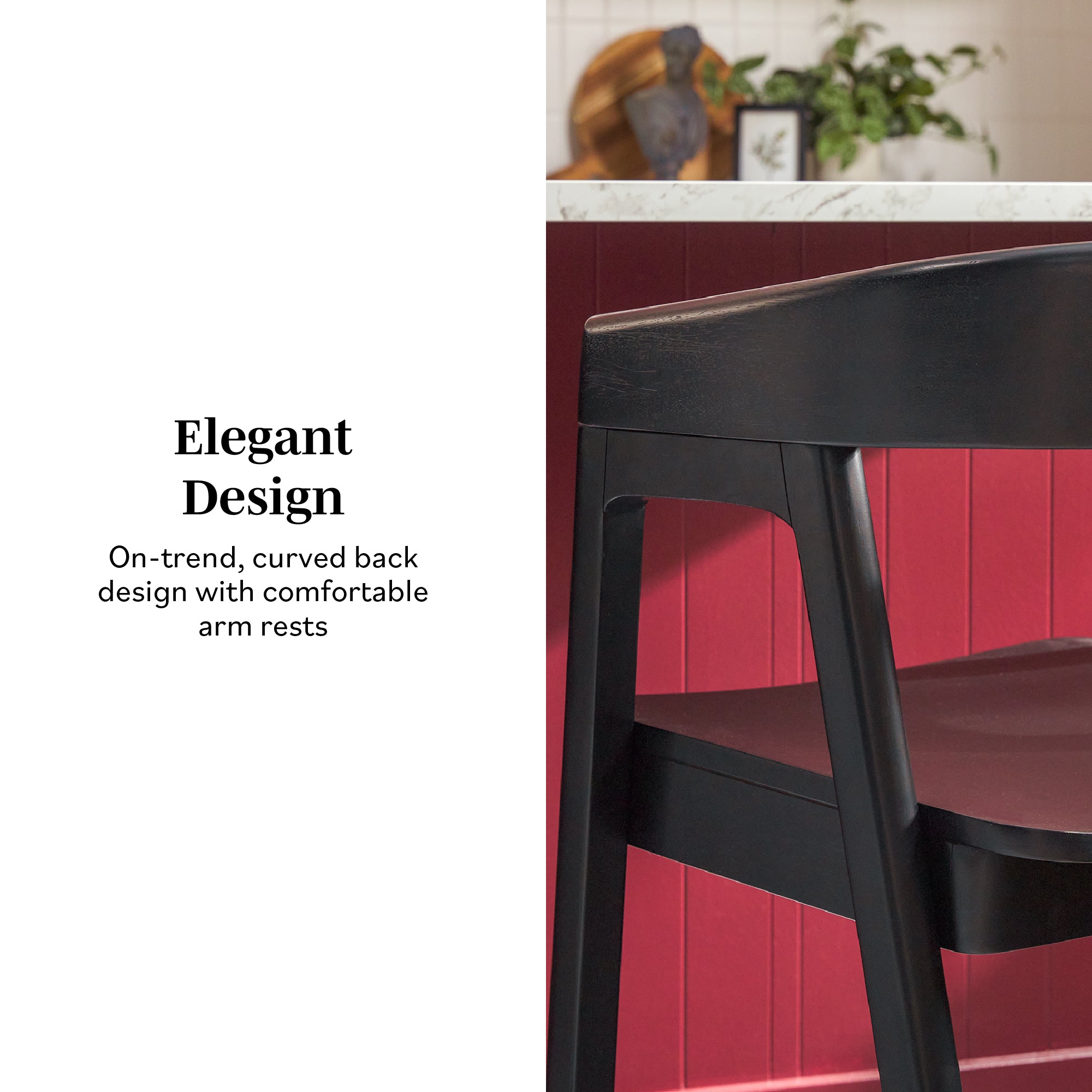 Ezra Modern Solid Wood Rounded Back Single Counter Stool - Image 4