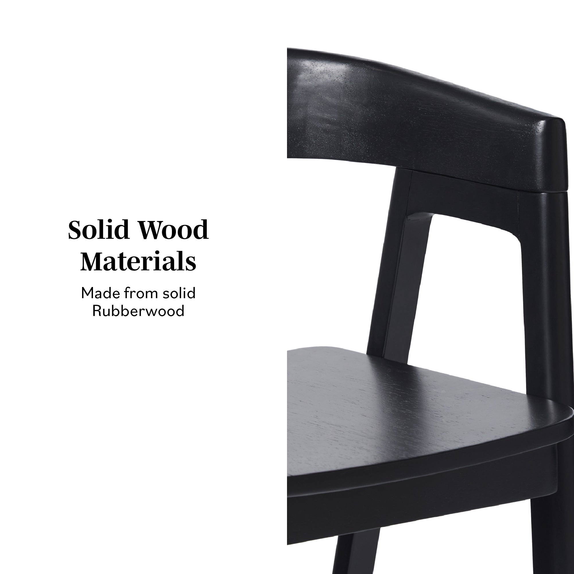 Ezra Modern Solid Wood Rounded Back Single Counter Stool - Image 2