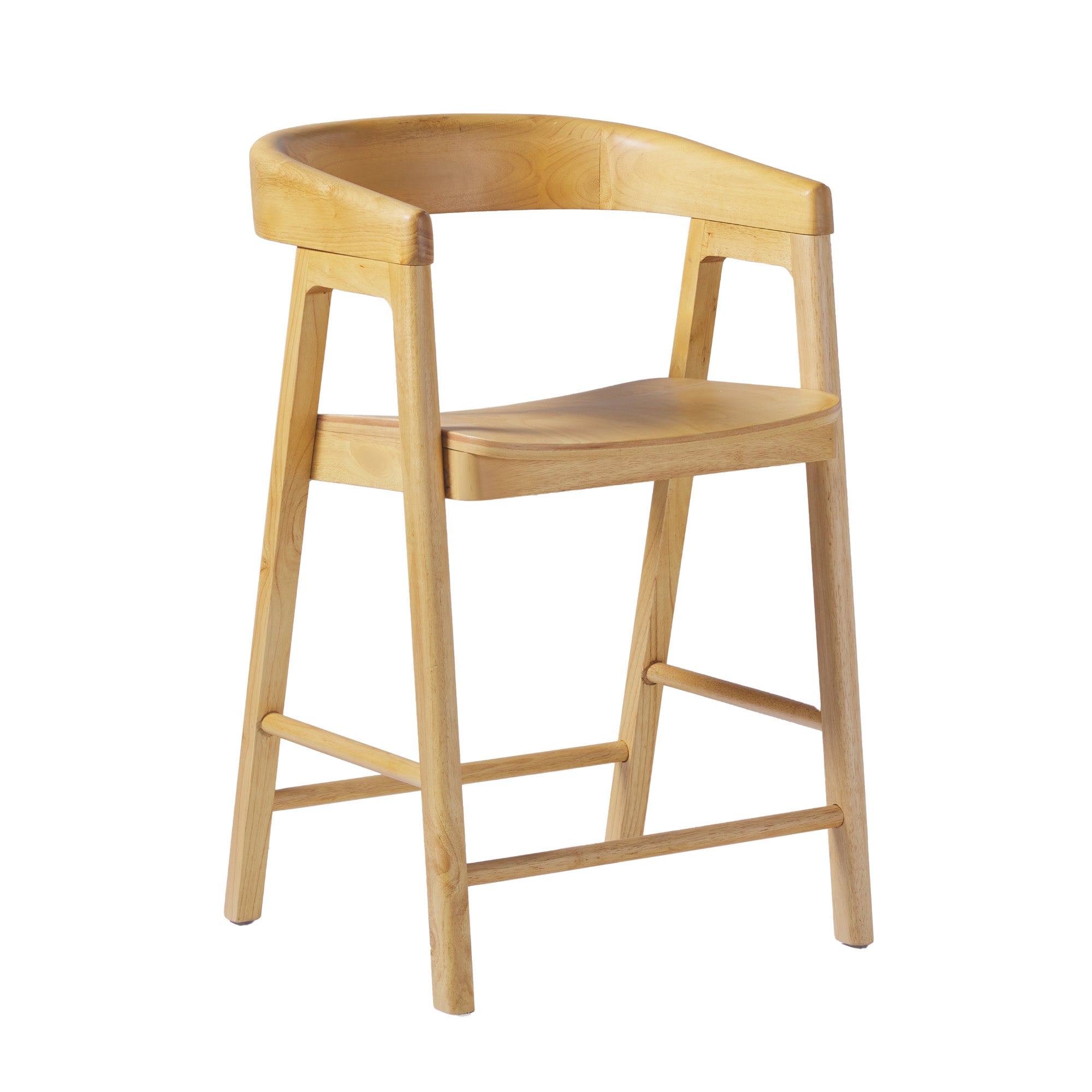 Ezra Modern Solid Wood Rounded Back Single Counter Stool - Image 17